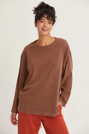 DZ24E491-Oversized Crew Neck Long Sleeve Tee