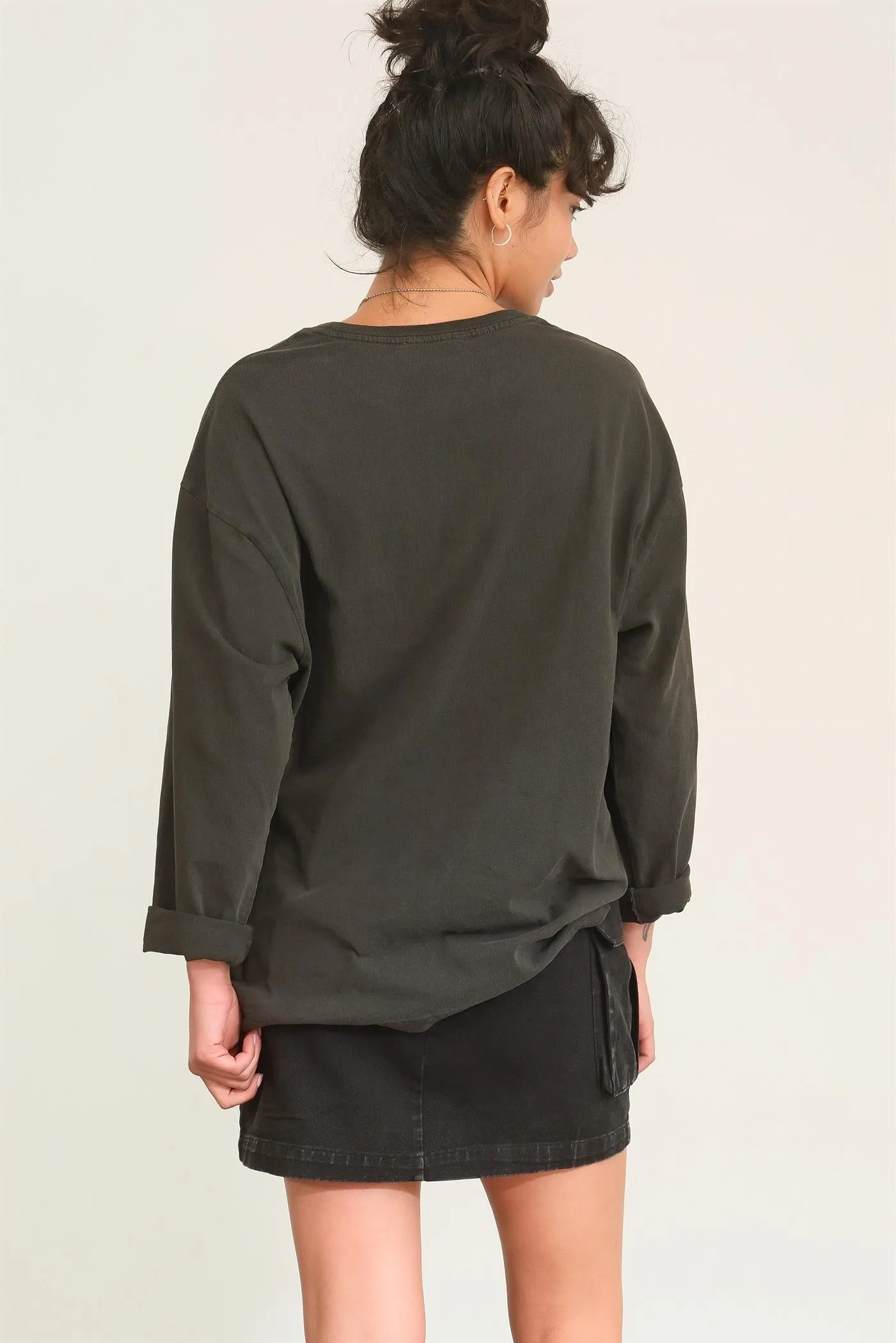 DZ24E491-Oversized Crew Neck Long Sleeve Tee