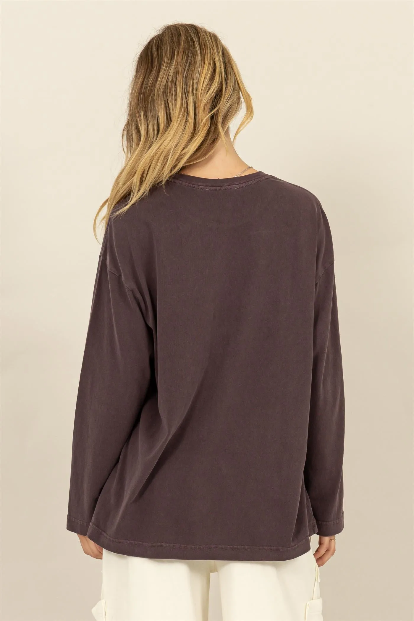 DZ24E491-Oversized Crew Neck Long Sleeve Tee