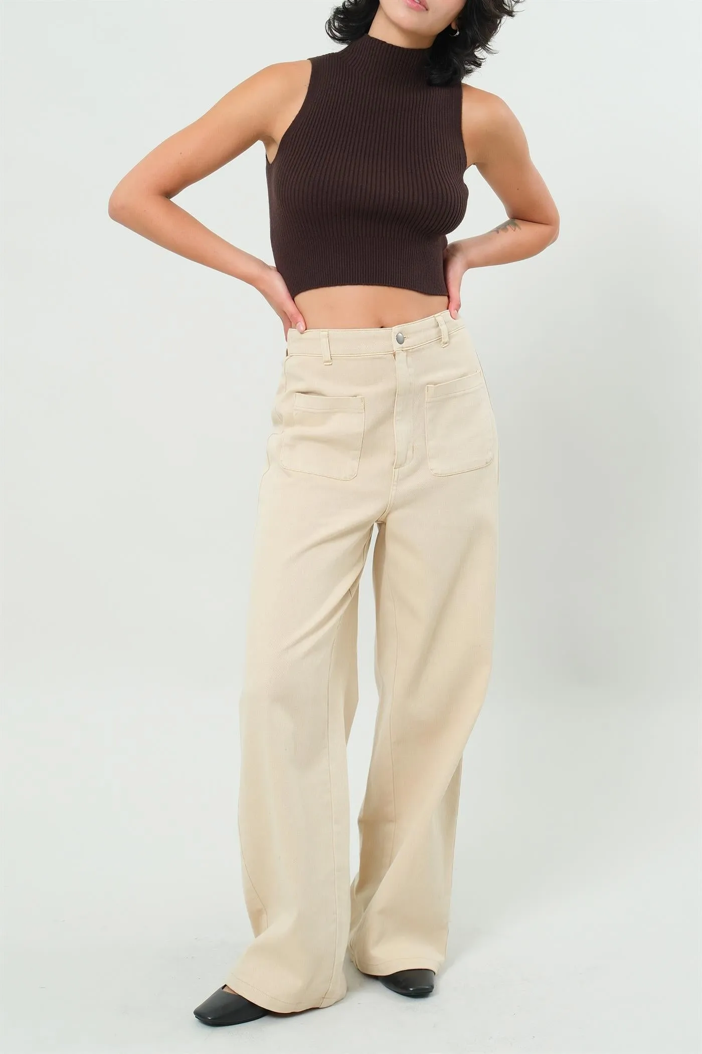 DZ25A055-High-Waist Wide-Leg Pants