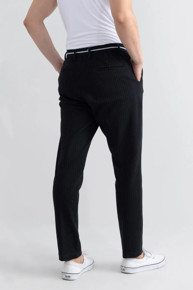 Edify Black Knitted Chino