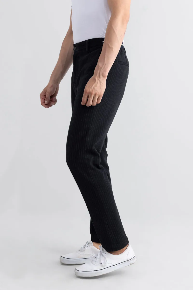 Edify Black Knitted Chino