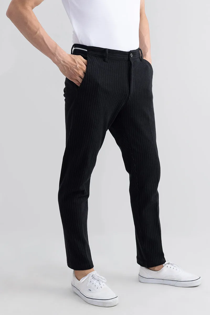 Edify Black Knitted Chino