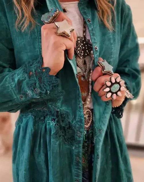 Emerald Vintage Lace Jacket