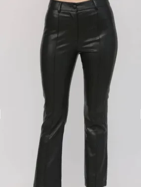 Fate Lux Faux Leather Crop Pants Black