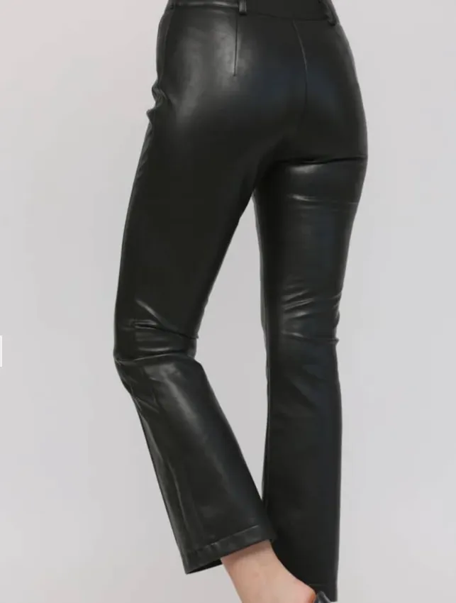 Fate Lux Faux Leather Crop Pants Black