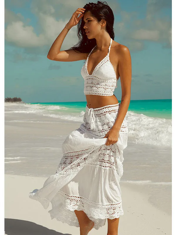 Filigree Maxi Skirt/Dress - White