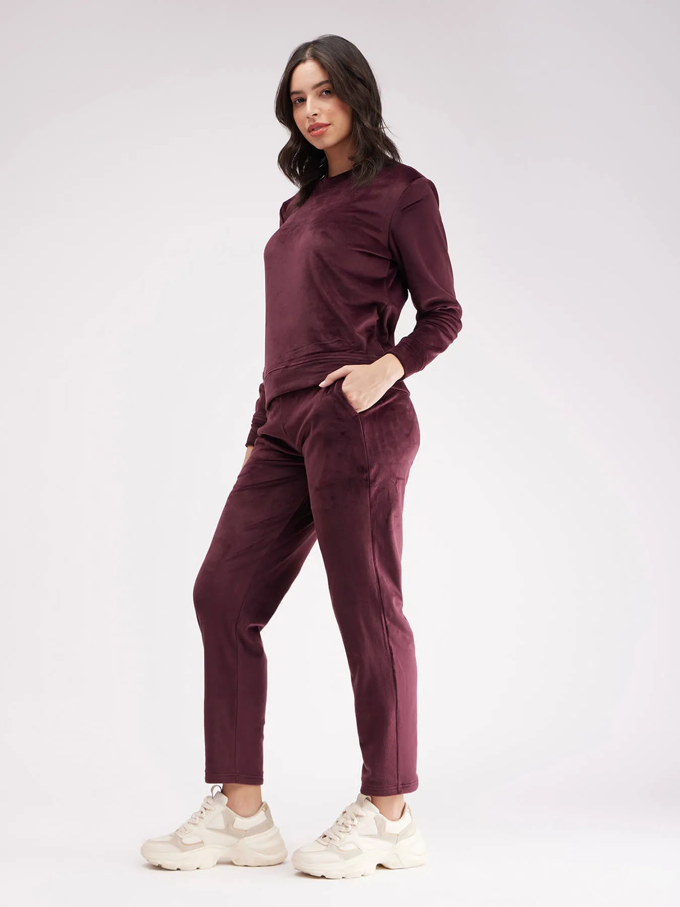 Fleece Regular Fit Tracksuit - Maroon