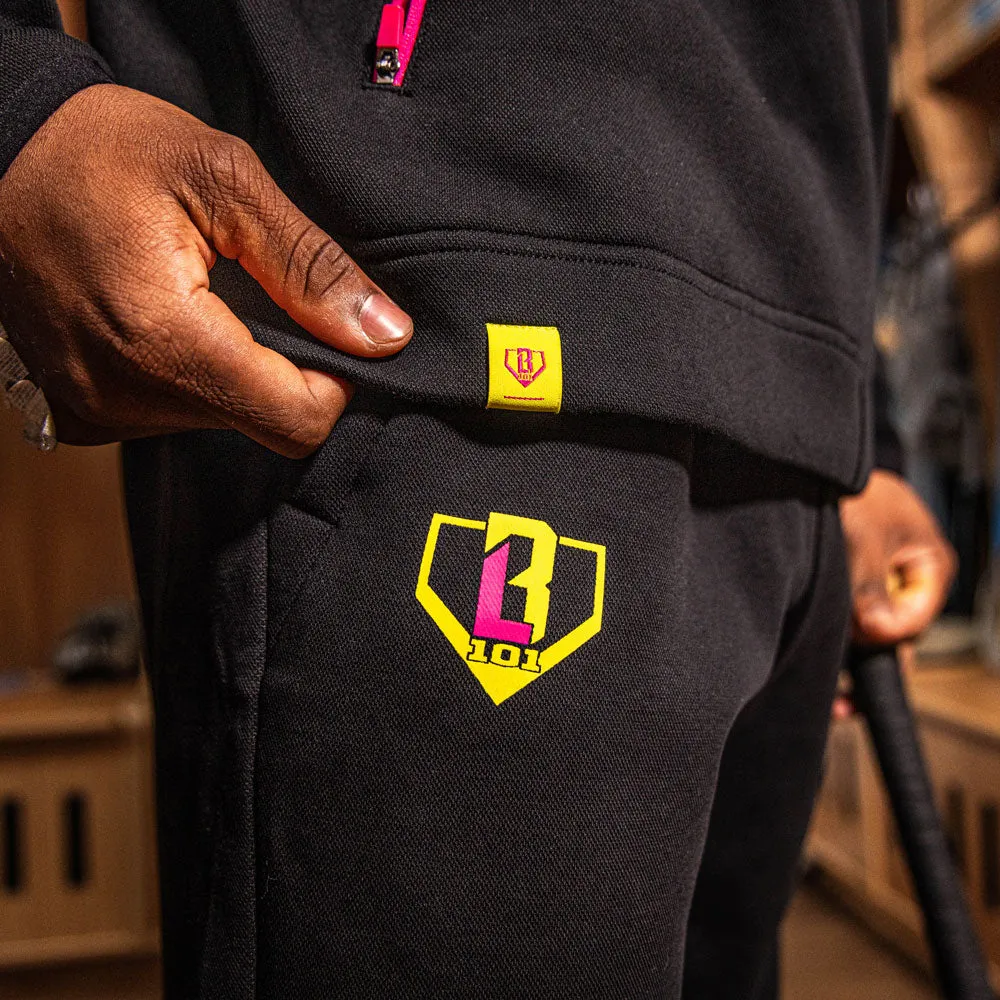 Game Day Youth Joggers - Black/Pink/Yellow