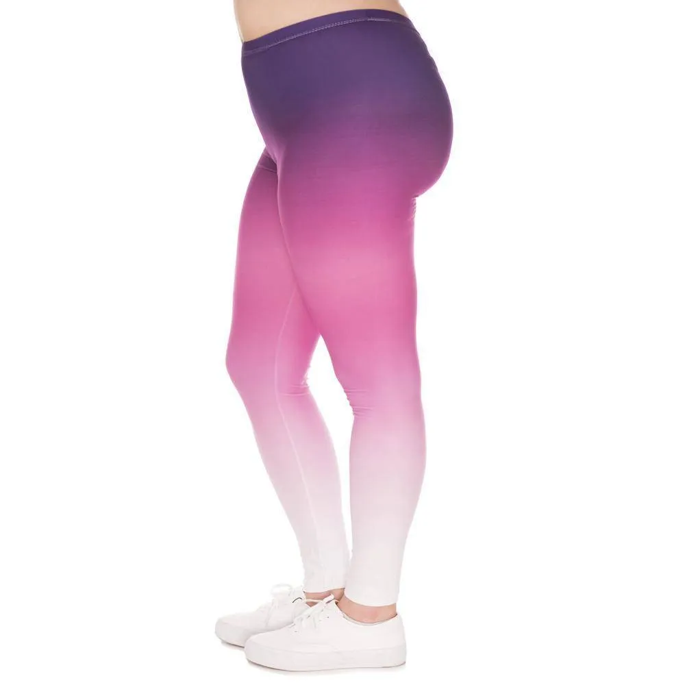 Gradient Color Printed High Waist Leggings