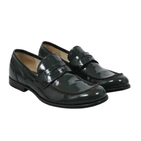 Green Patent Leather Penny Loafers