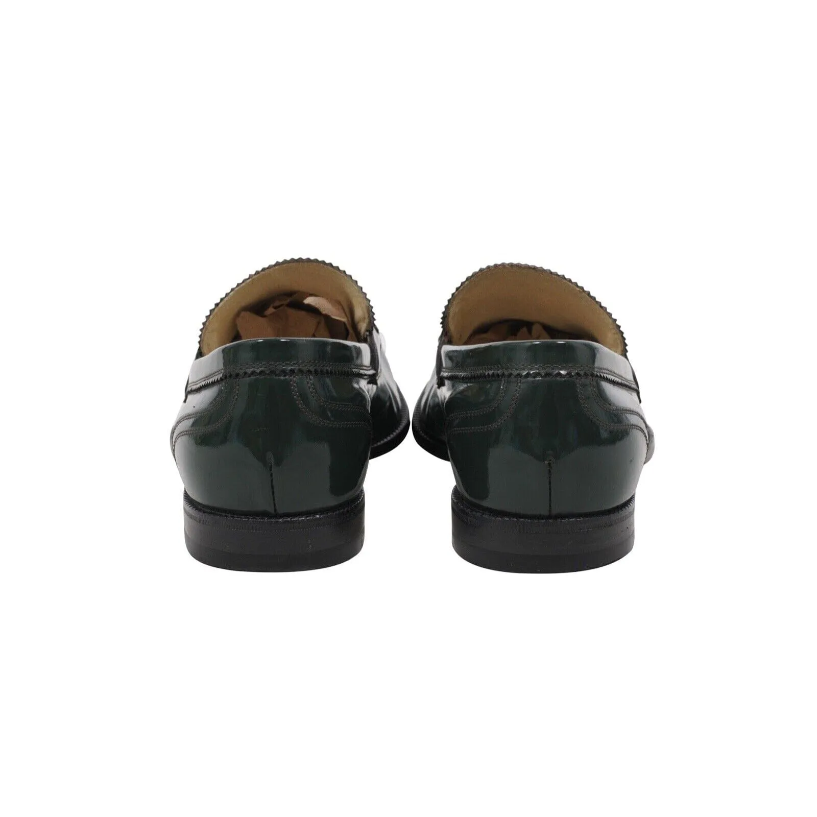 Green Patent Leather Penny Loafers