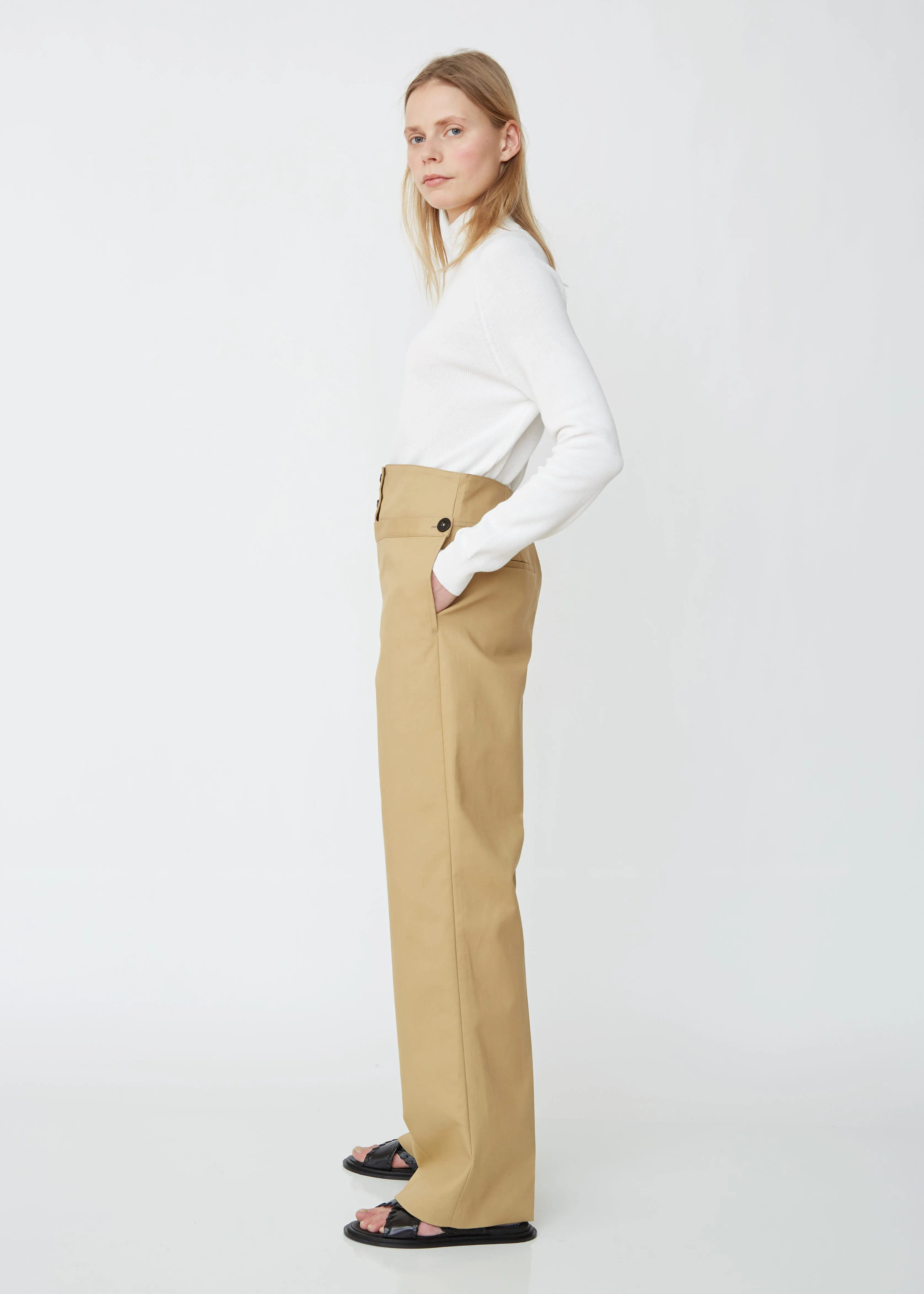 Greg High Waist Cotton Trousers