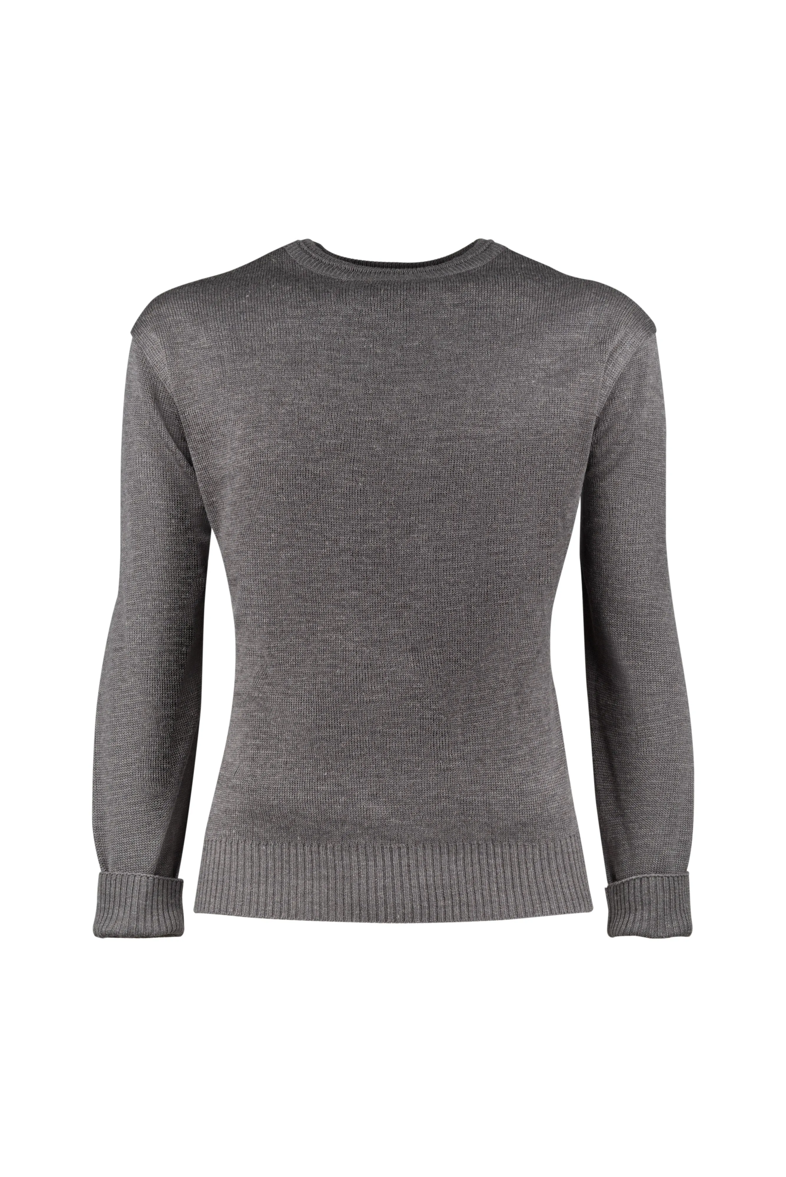 Grey Merino Crewneck Sweater