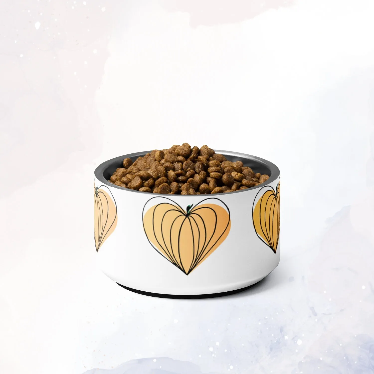 Hand Drawn Pumpkin Heart Pet bowl