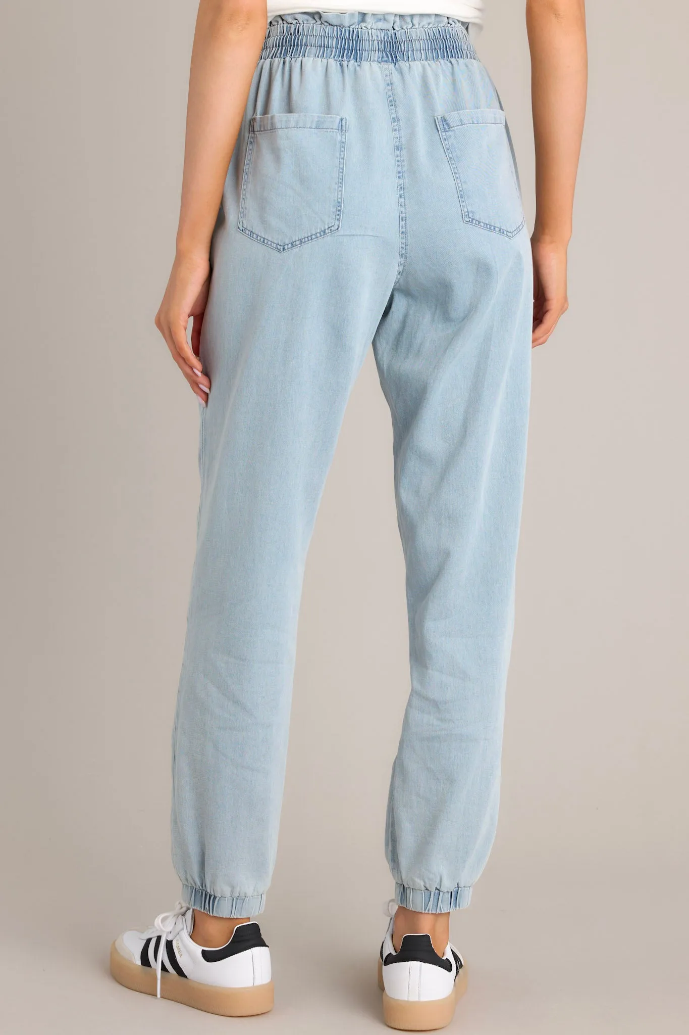 Harbor Horizon Light Chambray Cotton Joggers