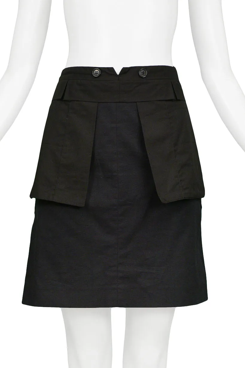 HELMUT LANG BLACK INSIDE-OUT COTTON SKIRT