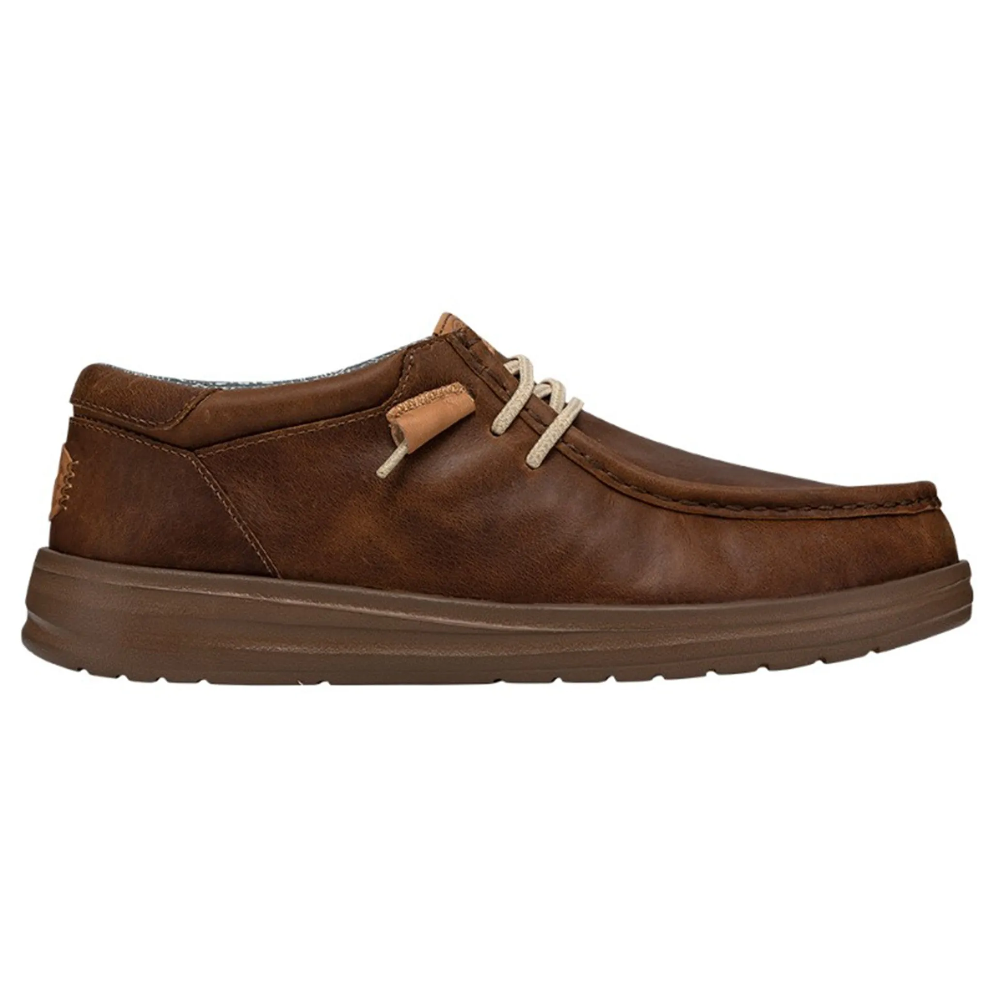 Hey Dude Men's Wally Grip Leather Brown