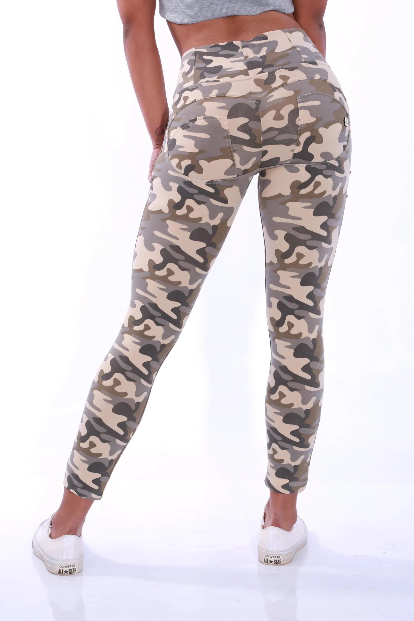 High waist Butt lifting Shaping pants - Sandy Camo