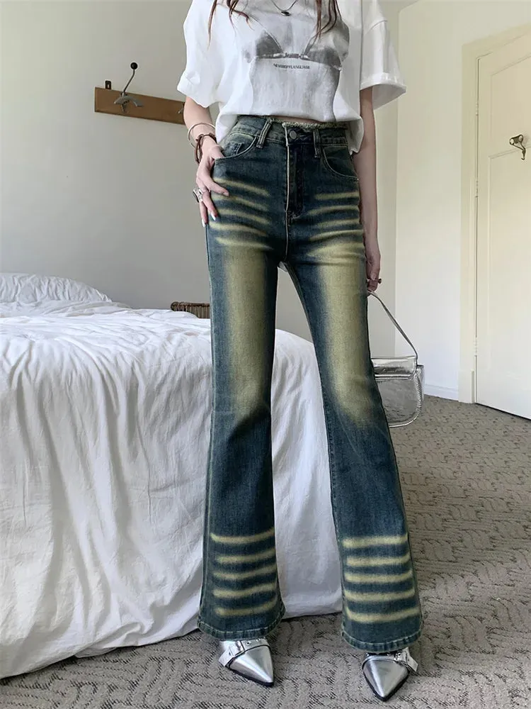 High Waist Raw Trim Denim Jeans