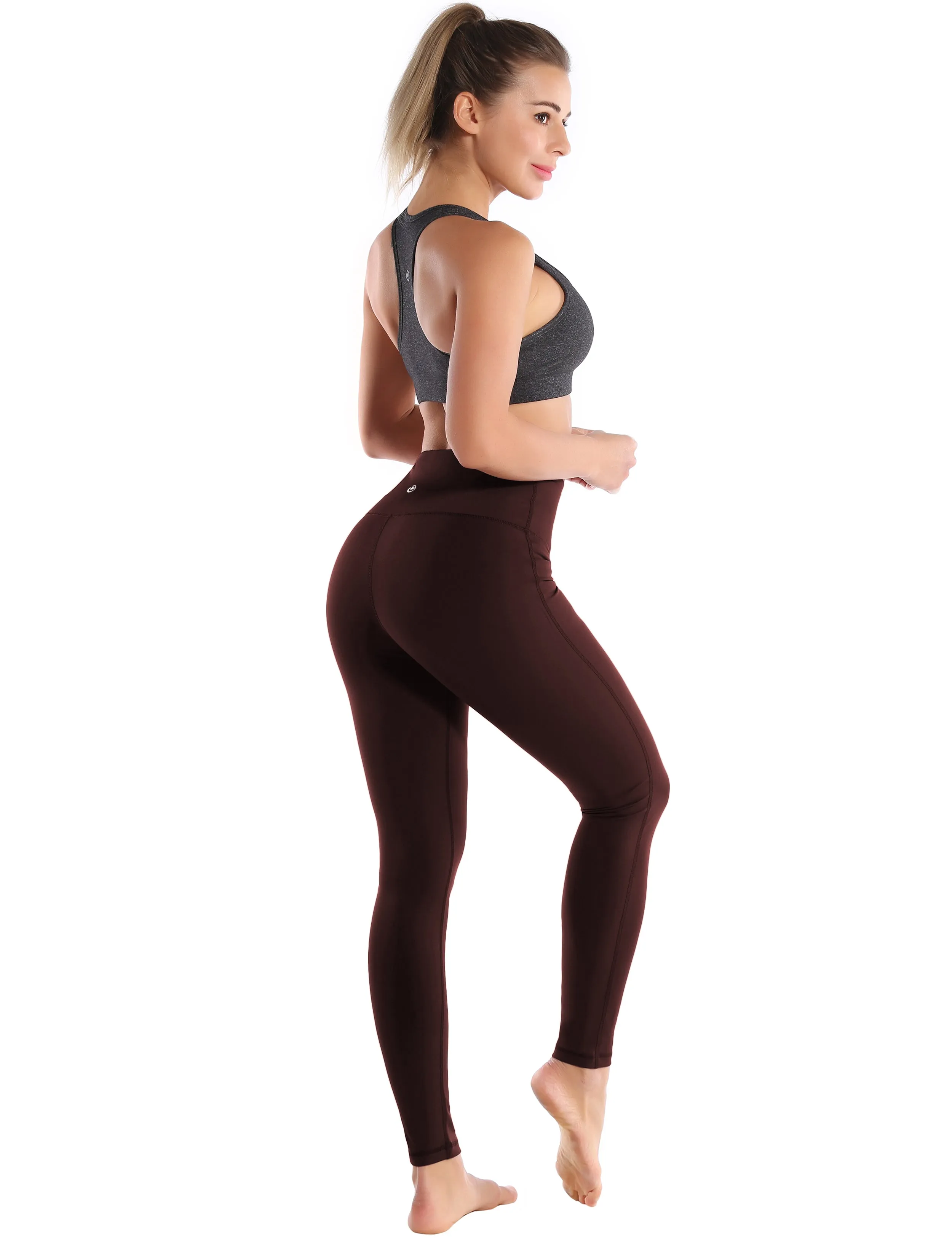 High Waist Side Line Yoga Pants mahoganymaroon