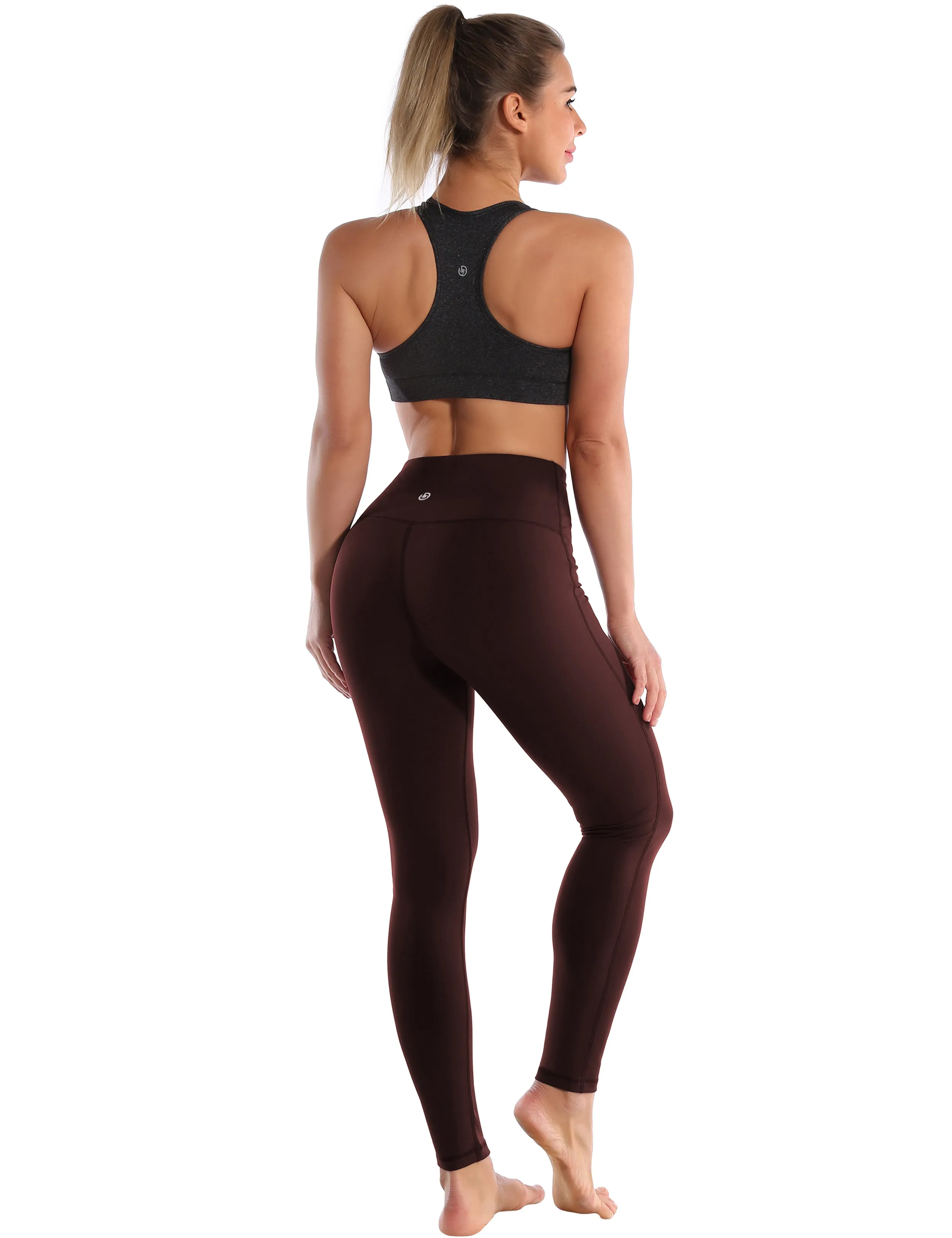 High Waist Side Line Yoga Pants mahoganymaroon