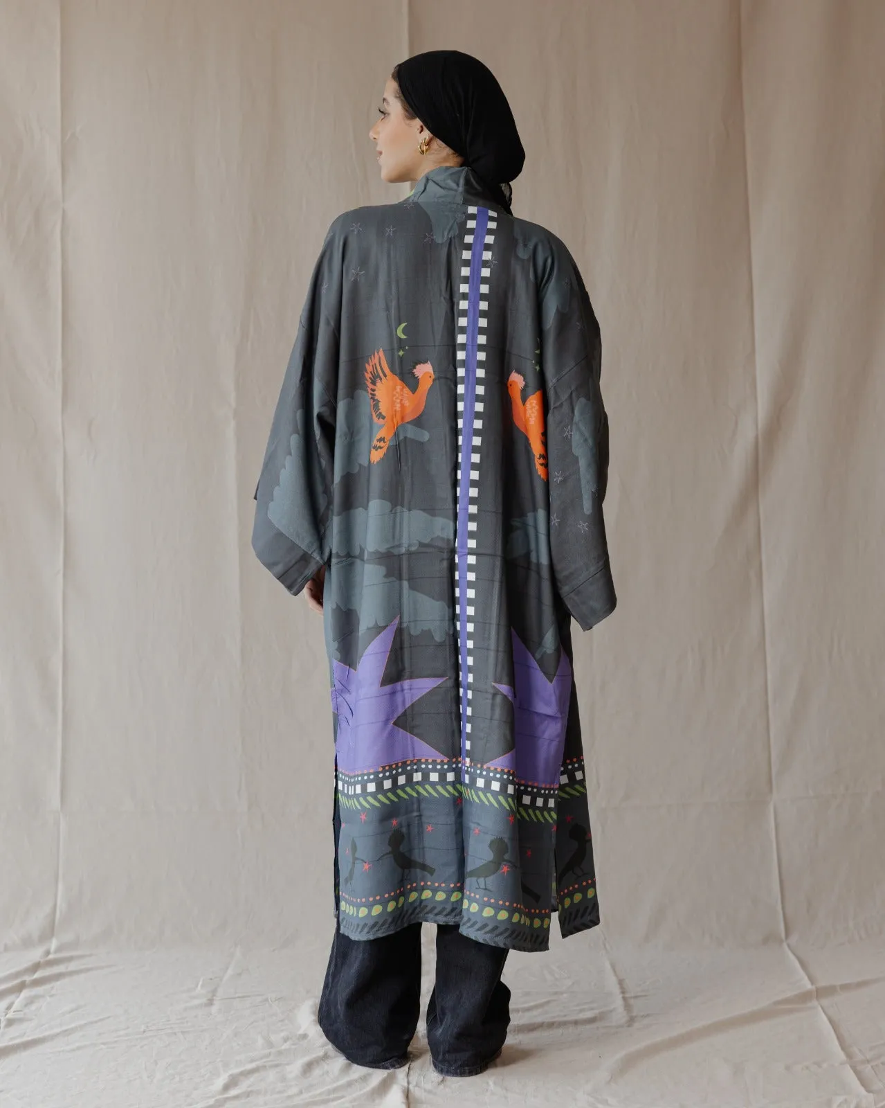 Hoopoe’s Charm Kimono Black