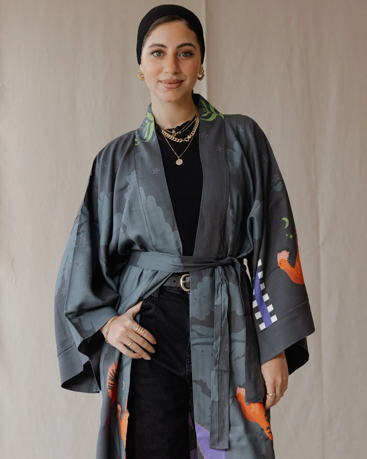 Hoopoe’s Charm Kimono Black