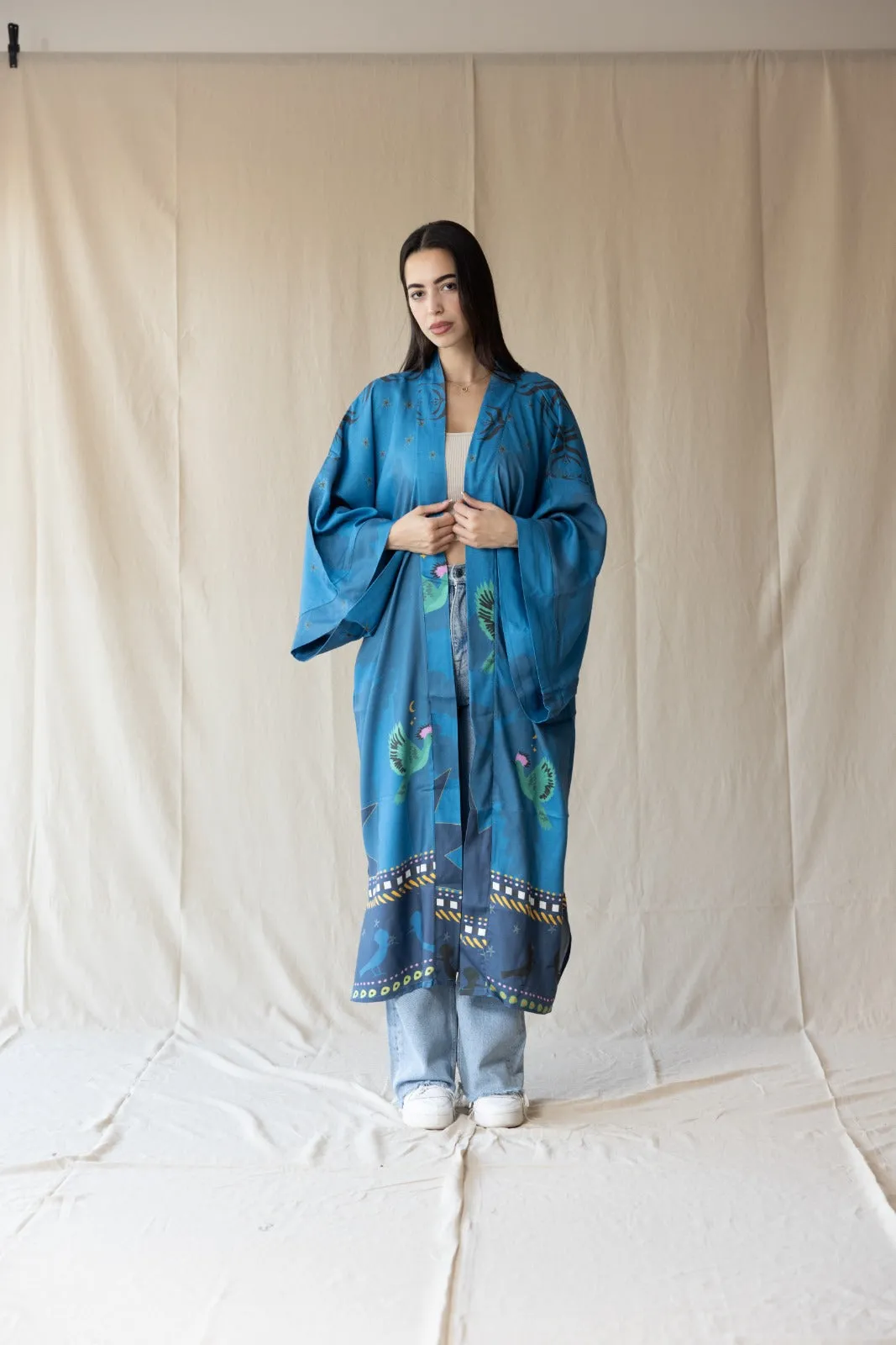 Hoopoe’s Charm Kimono Blue