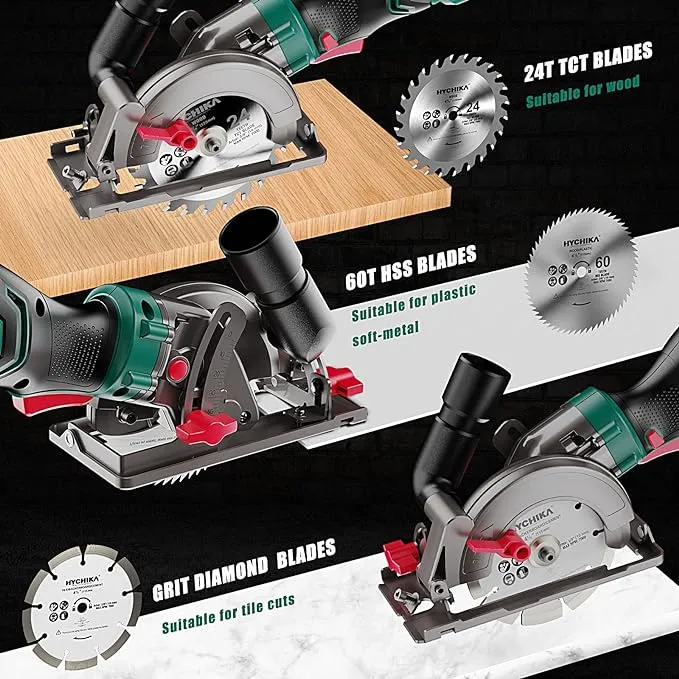 HYCHIKA Electric Mini Circular Saw 750W 6.2A 3500RPM