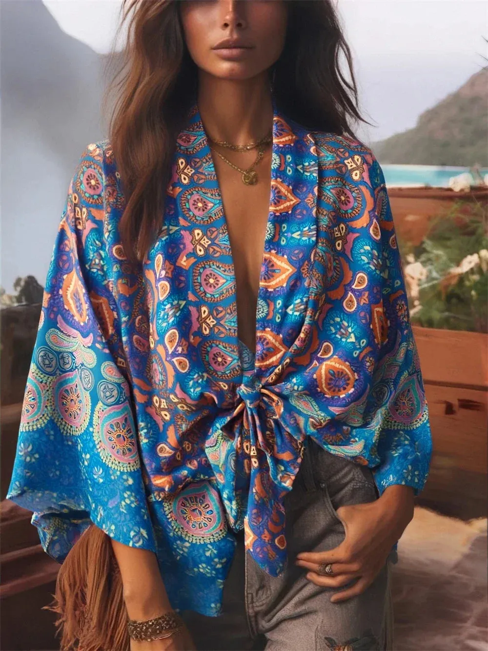 Kali Boho Short Kimono Robe