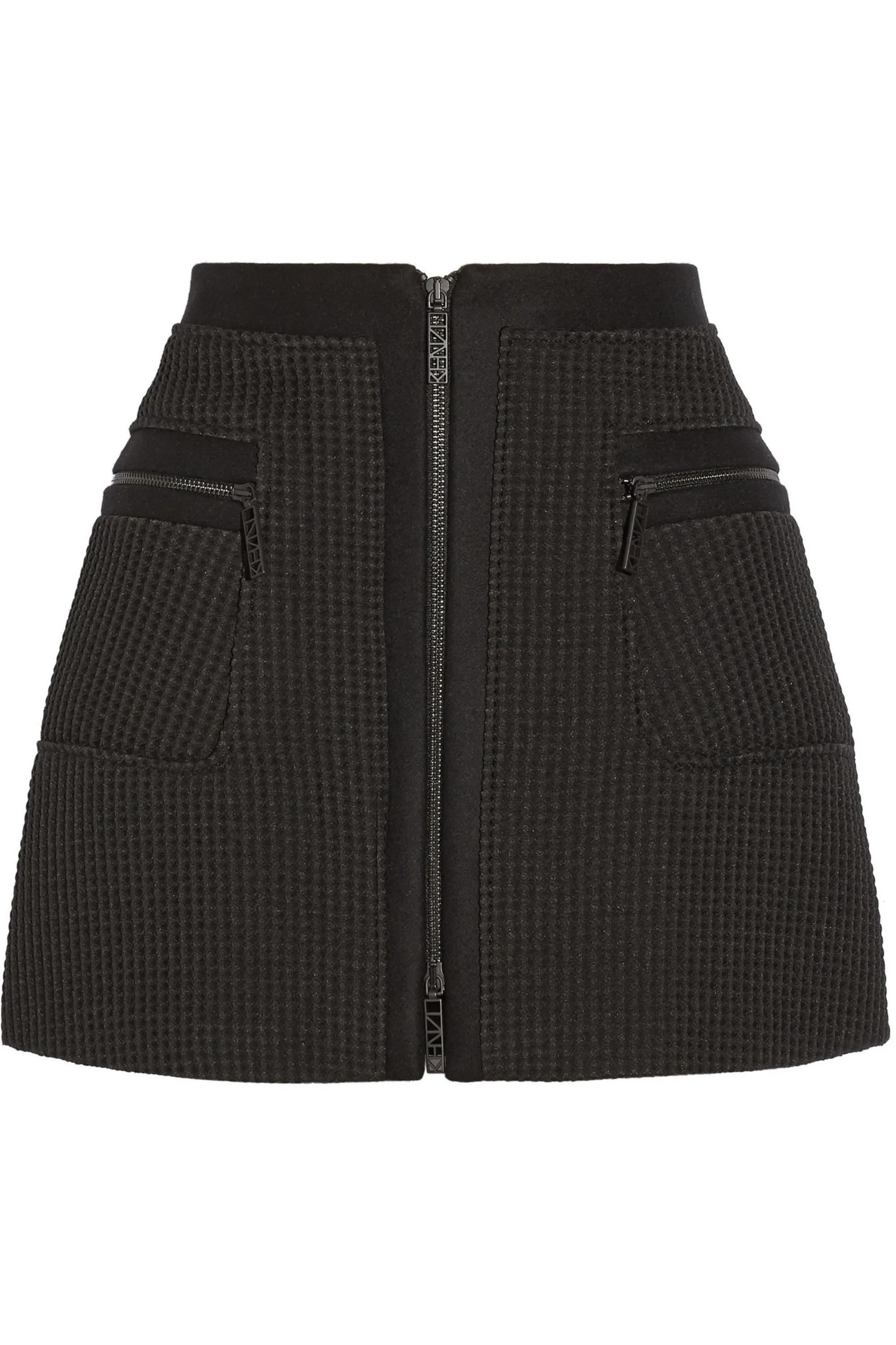 Kenzo Waffle-Knit Zip Mini Skirt