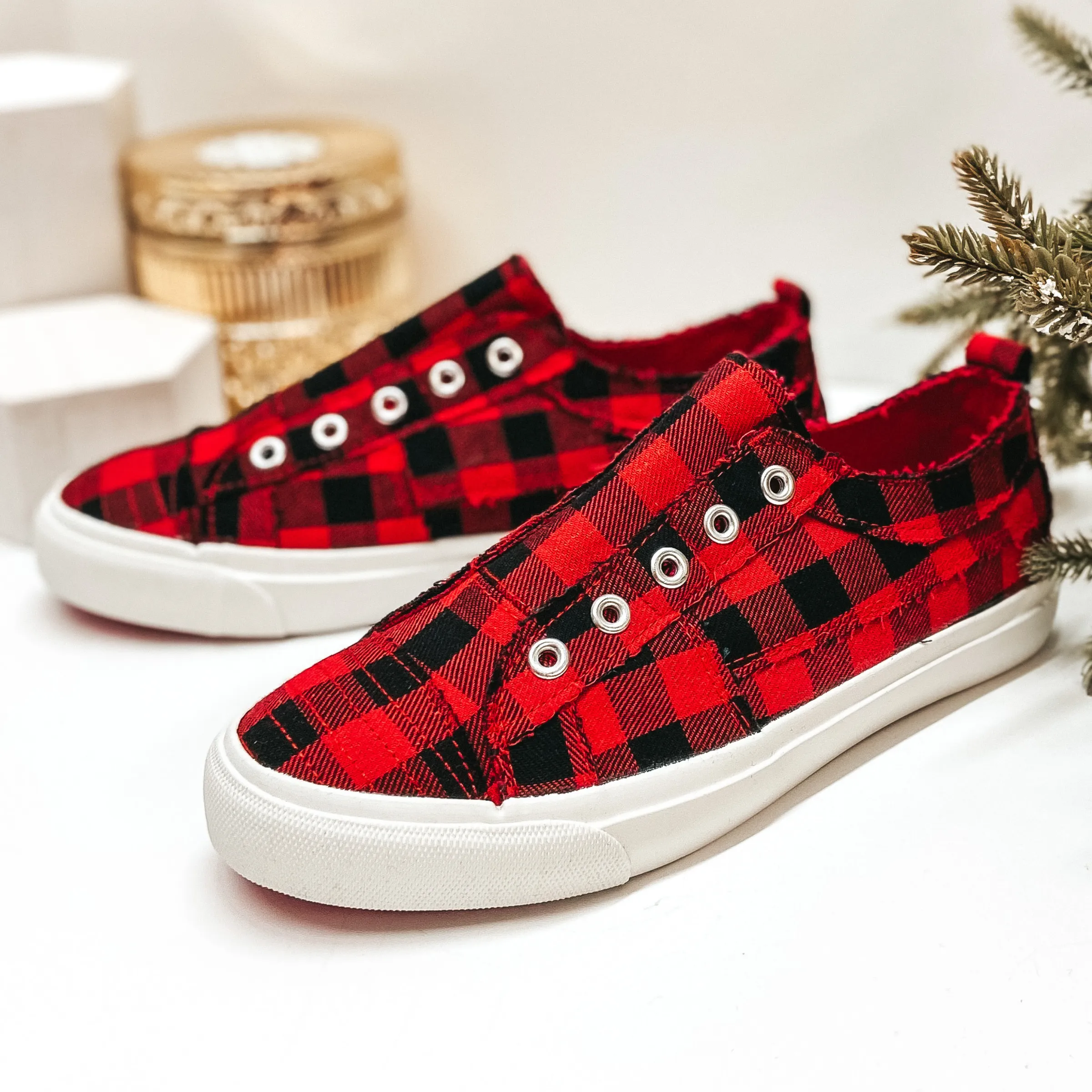 Last Chance Size 6 | Corky's | Babalu Slip On Sneakers in Buffalo Plaid