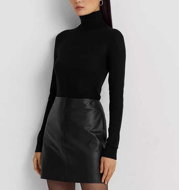 Lauren Ralph Lauren Leather Pencil Miniskirt