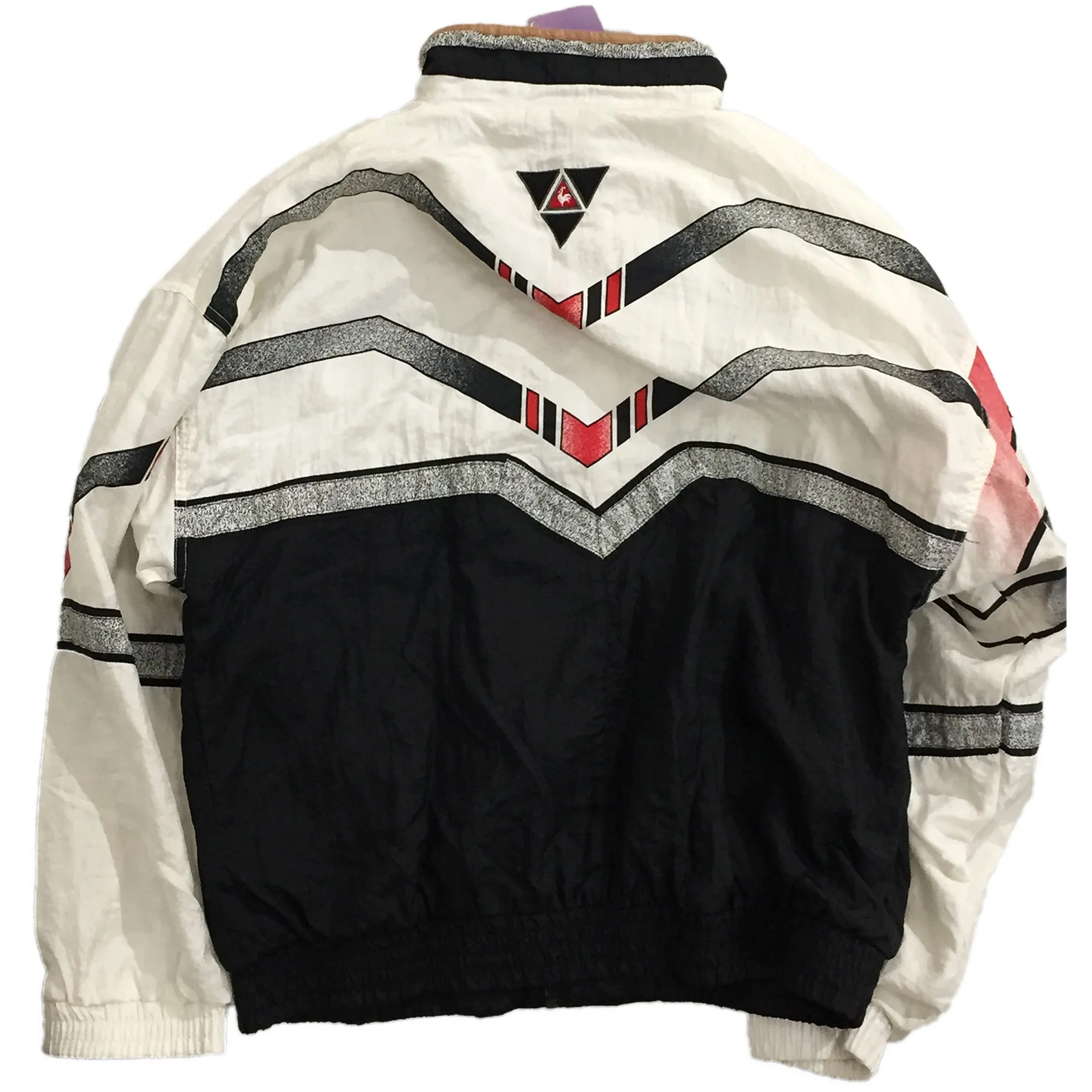 Le Coq Sportif White, Black, and Red Accent Track Jacket