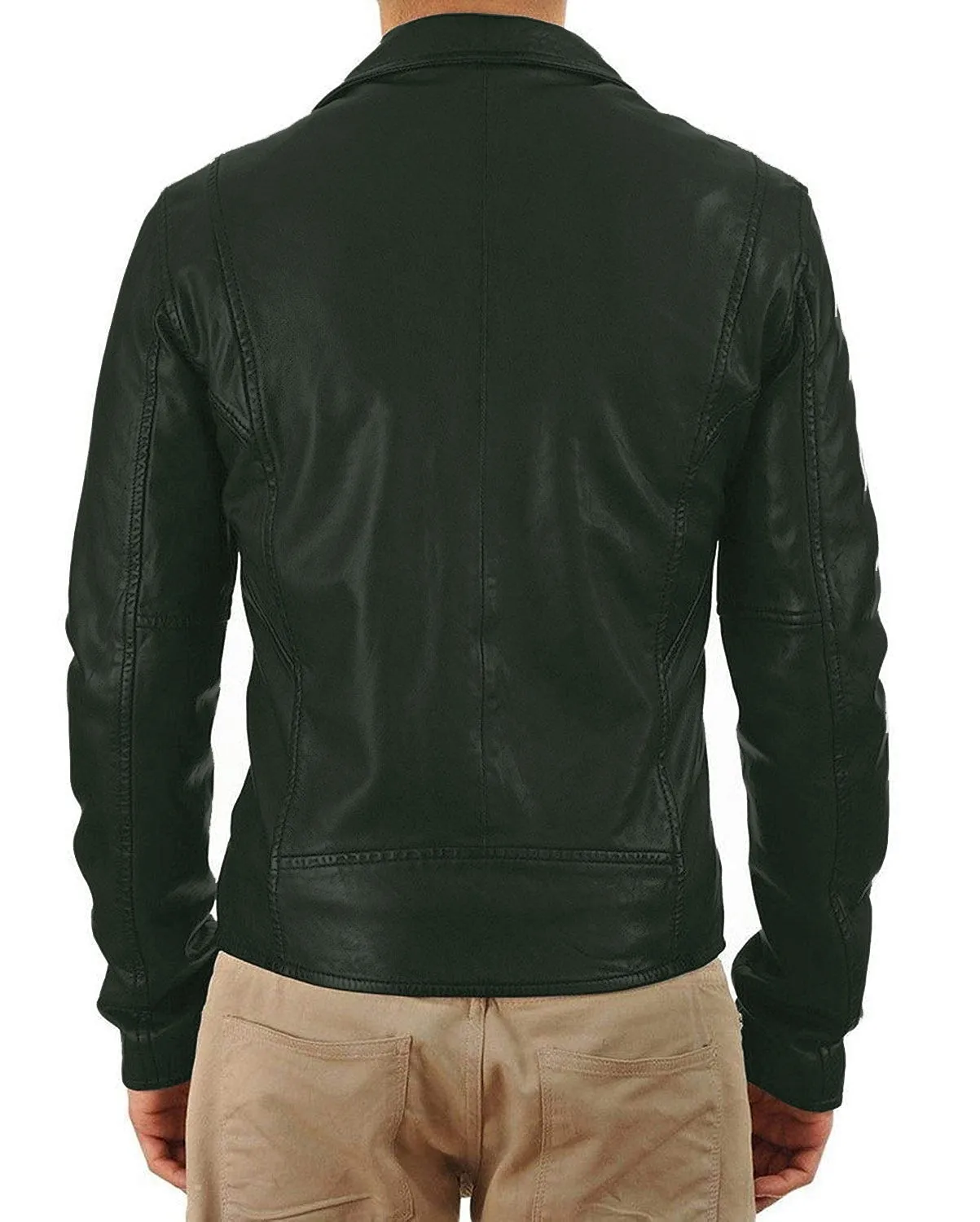 Leather Jackets Hub Mens Genuine Lambskin Leather Jacket (Black, Rocker Jacket) - 1501325