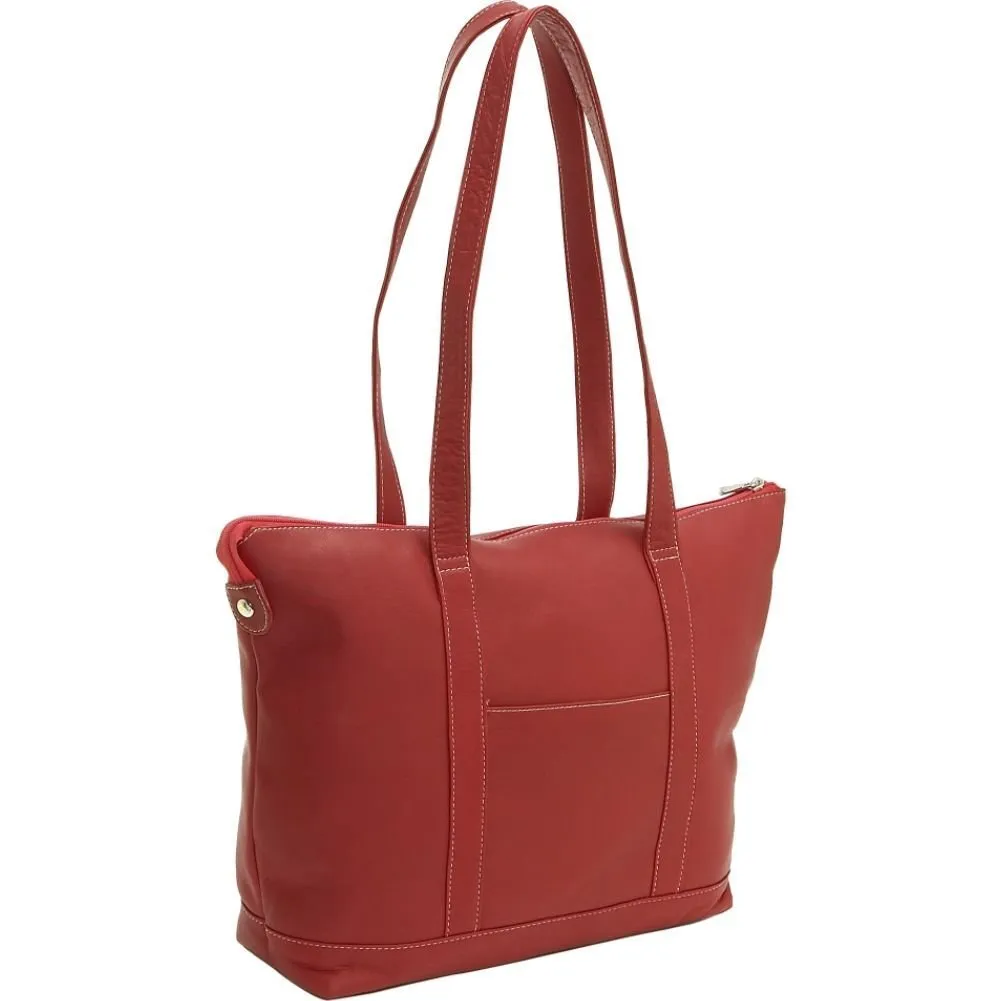 Leather Medium Classic Pocket Tote Bag