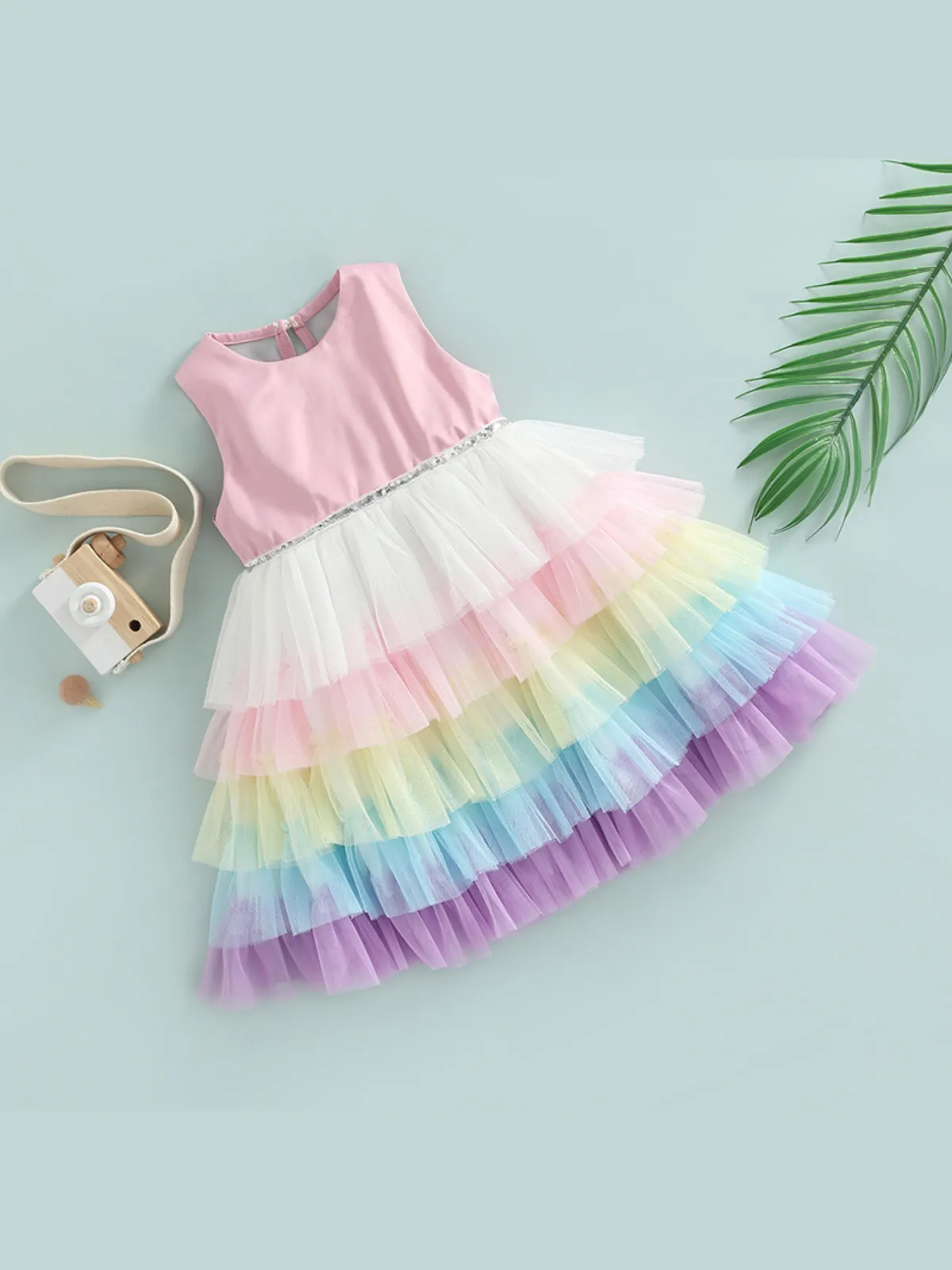 Little Cupcake Rainbow Layered Dress