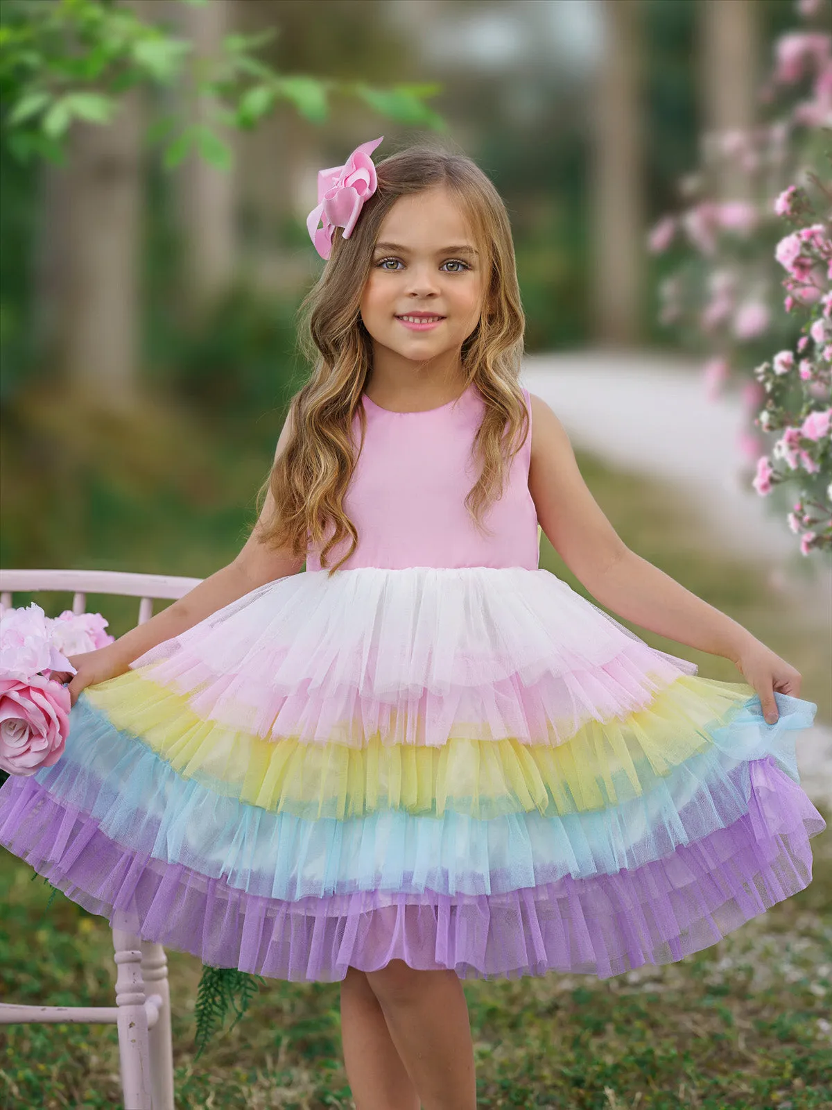 Little Cupcake Rainbow Layered Dress