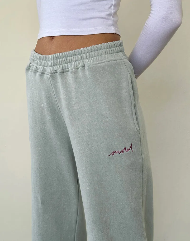 Loose Jogger in Ecru with Motel Cashmere Embroidery