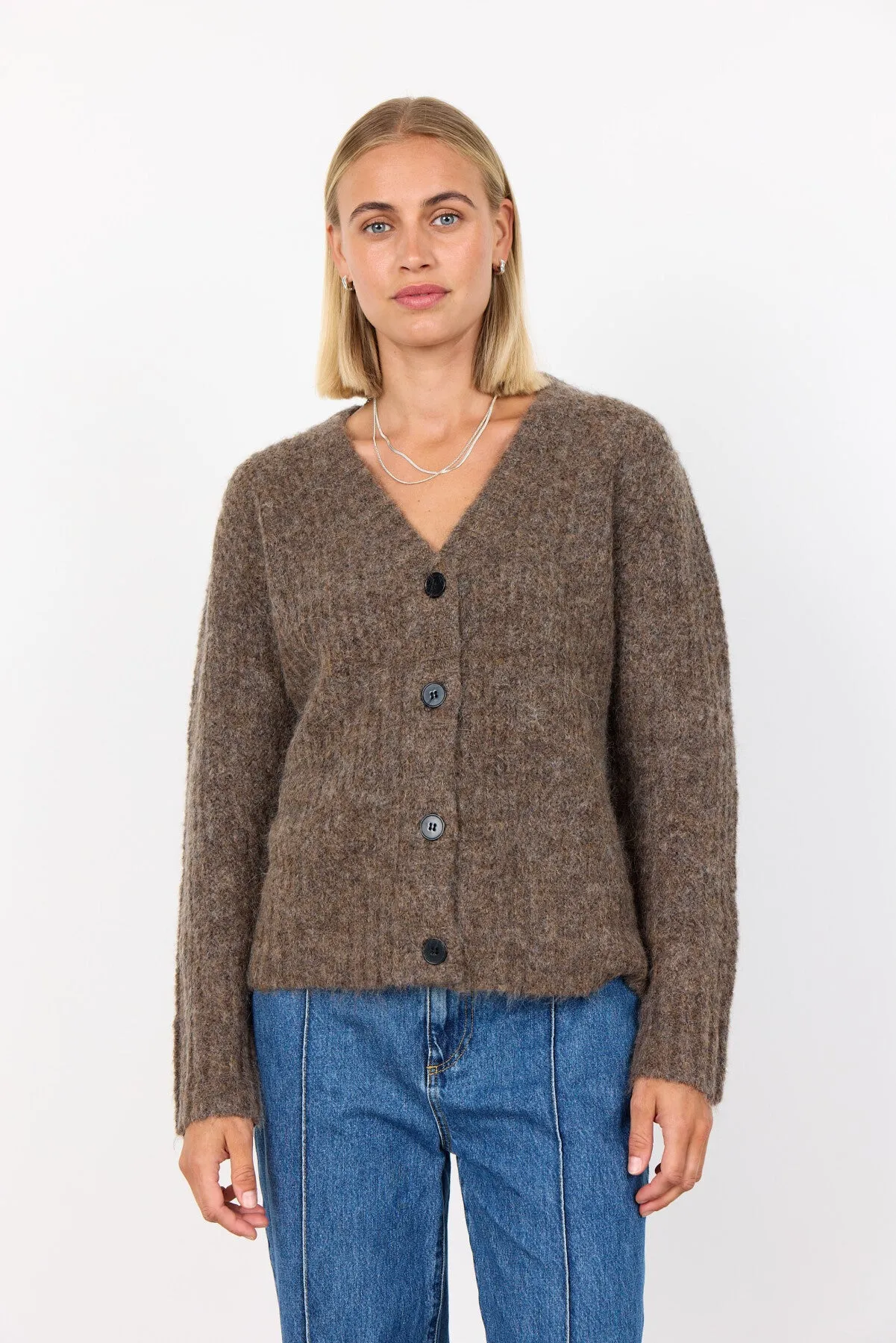 LR-INORA 1 Cardigan Dark Sand