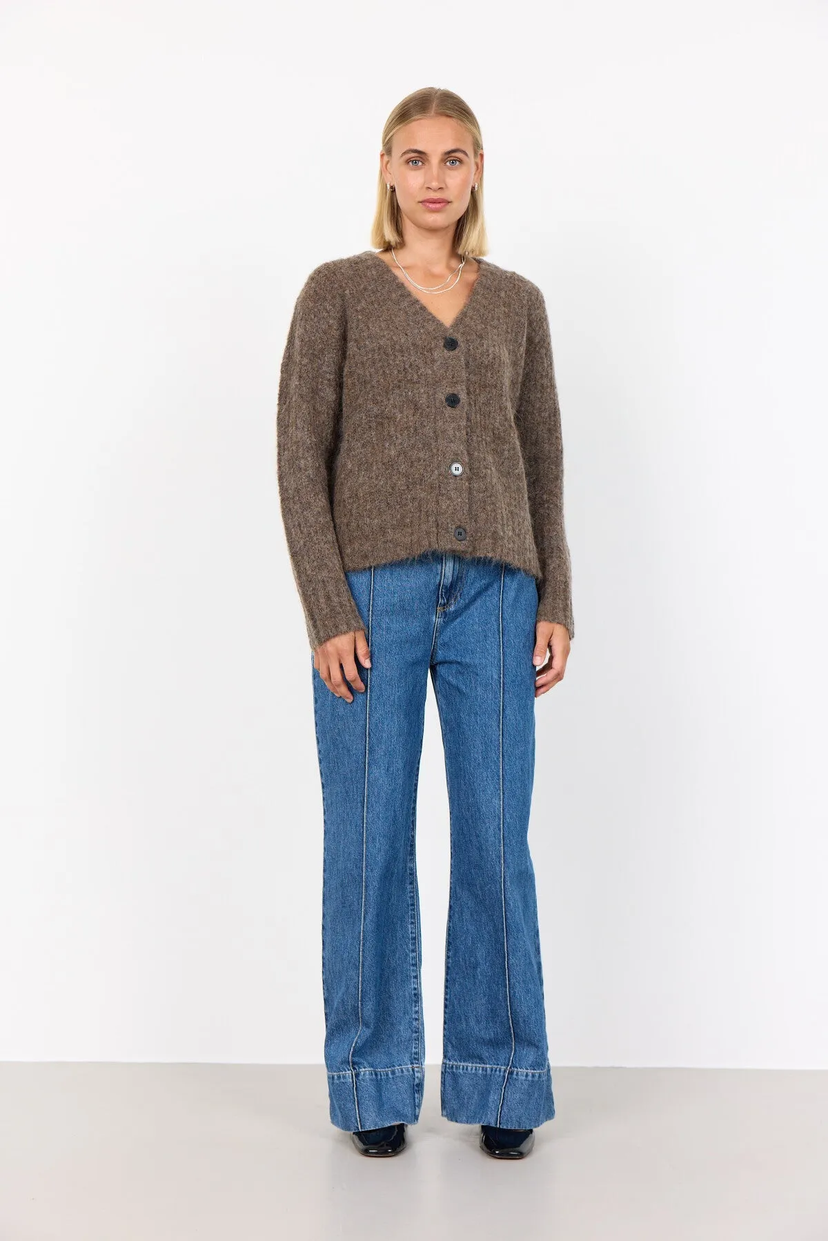 LR-INORA 1 Cardigan Dark Sand