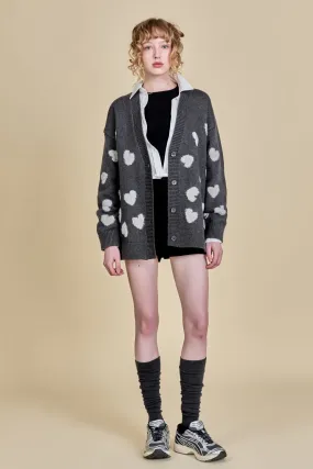 Lurex Heart Cardigan