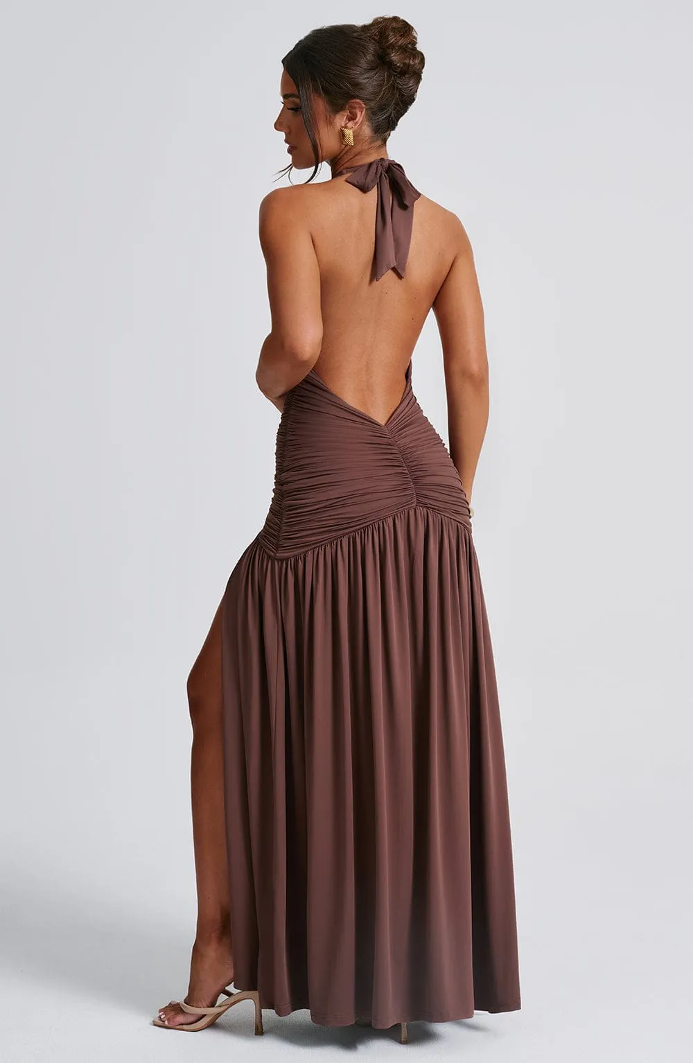 Melania Maxi Dress - Chocolate