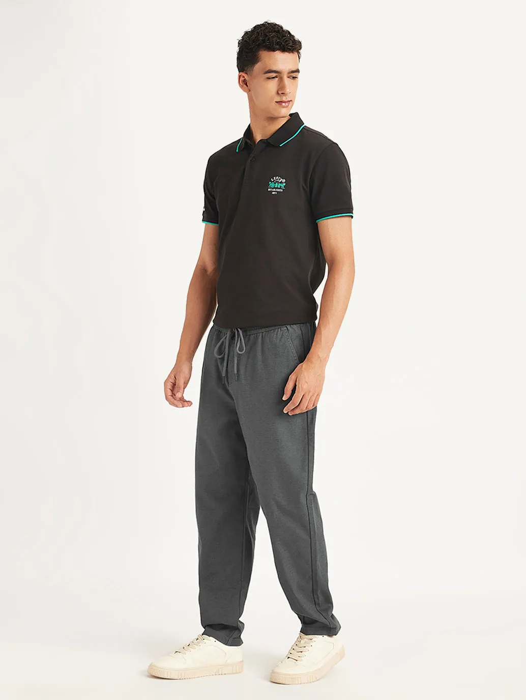 Men's Charcoal Grey Regular Fit Joggers