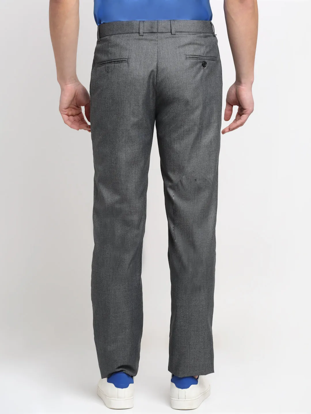 Men's Formal Flat front Grey  Trousers