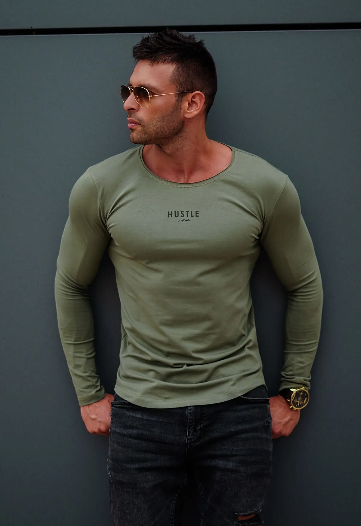 Mens Long Sleeve T-shirt "Hustle" MD955