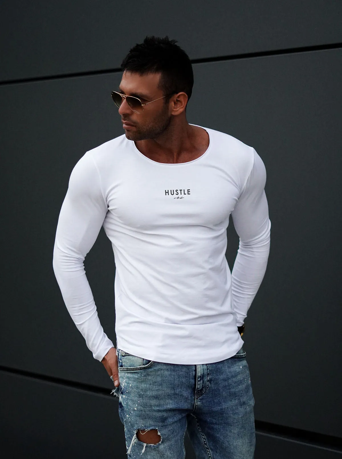 Mens Long Sleeve T-shirt "Hustle" MD955