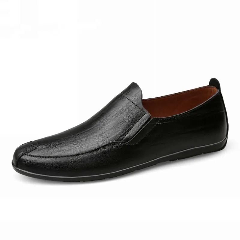 Men's Summer Casual Leather Slip-Ons | Plus Size