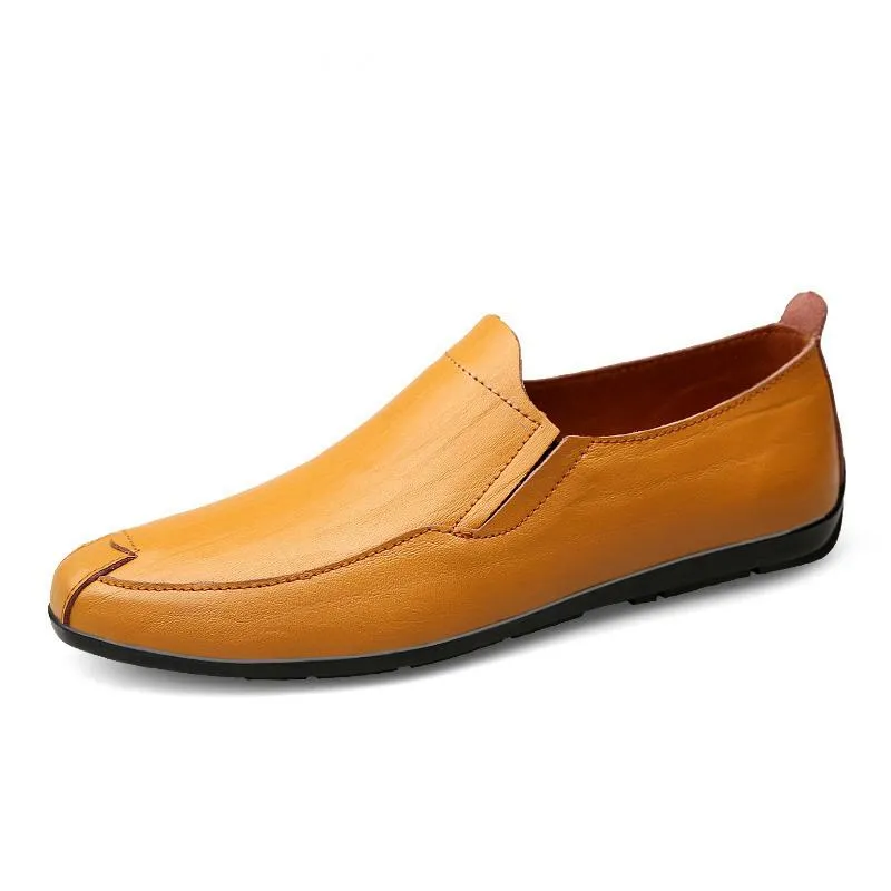 Men's Summer Casual Leather Slip-Ons | Plus Size